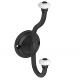 Κρεμάστρα Μεταλλική με Πορσελάνη 16x6.5 εκ. Μαύρη Roline 403