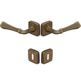 Πόμολα πόρτας Viobrass Ζεύγος (2τεμάχια) χειρολαβή με ροζέτα YOKO σε Αντικέ Μπρούτζινο