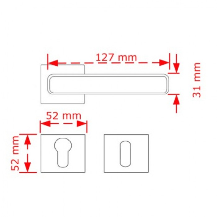 Πόμολα πόρτας Viobrass Ζεύγος (2τεμάχια) χειρολαβή με ροζέτα YOKO σε Αντικέ Μπρούτζινο