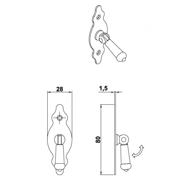 Πόμολα επίπλων AMIG 1005 Μαύρα (1 τεμάχιο)