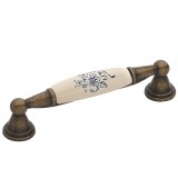 Λαβές επίπλων Roline 520-96/120 σε Αντικέ με Γαλαζιο Άνθος