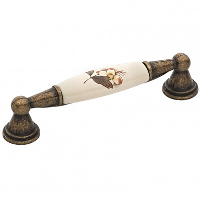 Λαβές επίπλων Roline 520-96/120 σε Αντικέ με Καφέ Άνθος