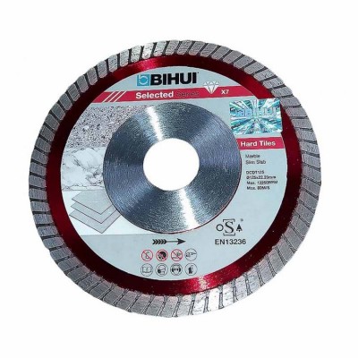Δίσκος Κοπής Διαμαντιού 125mm x 22.23mm max 12250rpm για πολύ Σκληρά πλακάκια, πορσελάνη κ.α. Diamond Blade slim slab Bihui DCDΤ125