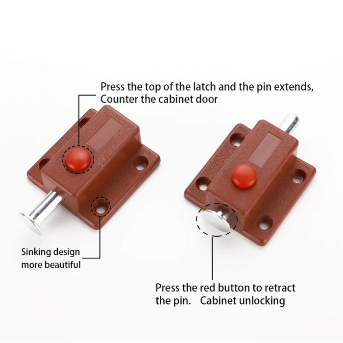 Ασφάλεια πόρτας και παραθύρου Αυτόματη Spring Automatic Lock σε Χρώμα Καφέ