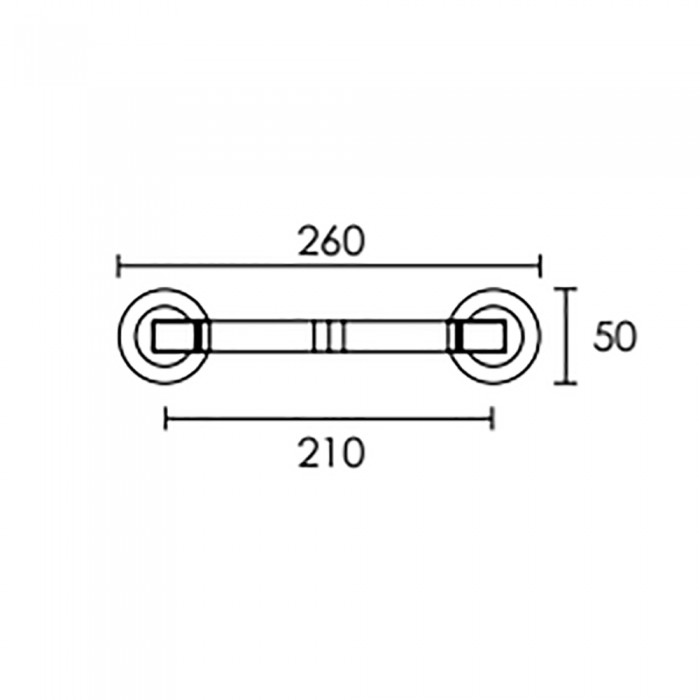 Λαβή εξώπορτας Conset σειρά C1055 σε Ματ Όρο - Όρο με Απόσταση Κέντρων 210mm και 260mm Συνολικό Μήκος