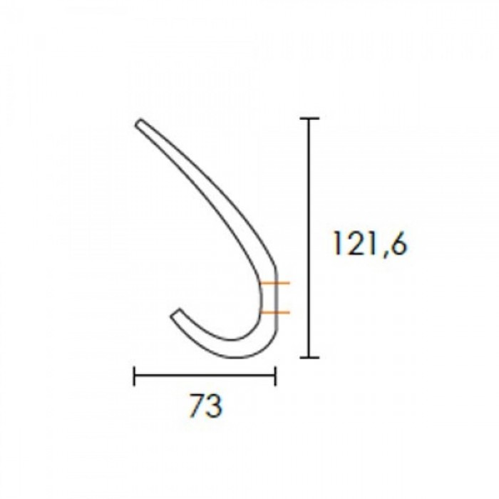 Κρεμάστρα Μονή Conset 122mm X 73mm C1093 Χρώμιο