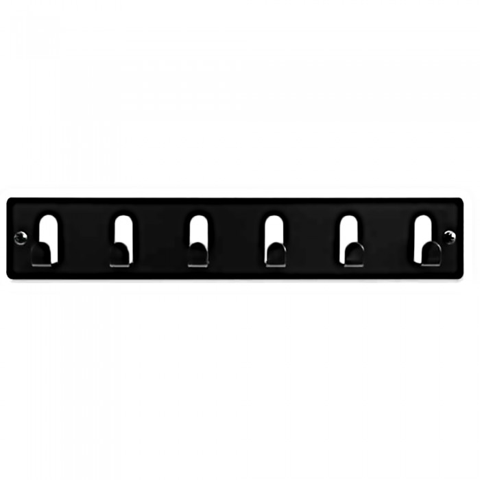 Μεταλλική κρεμάστρα τοίχου 6 θέσεων Mαύρο Mατ 300mm x 50mm Conset C1349