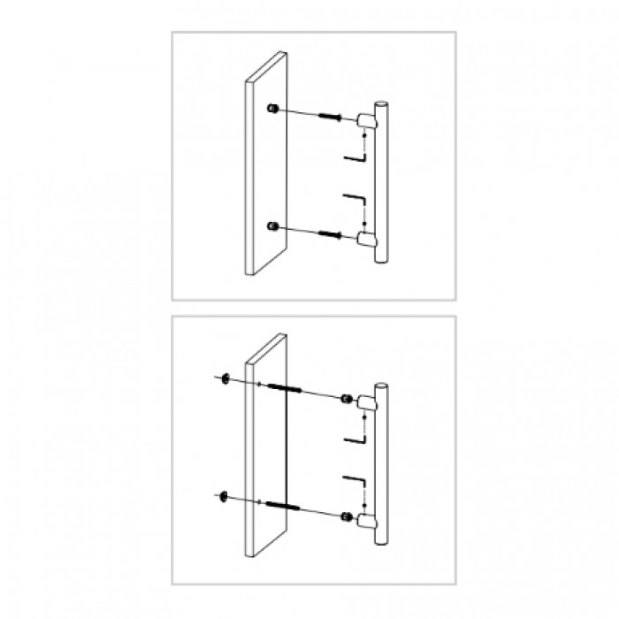 Λαβή εξώπορτας Conset σειρά C1497 Ø30 σε Ανοξείδωτο με Απόσταση Κέντρων 350mm και 500mm Συνολικό Μήκος