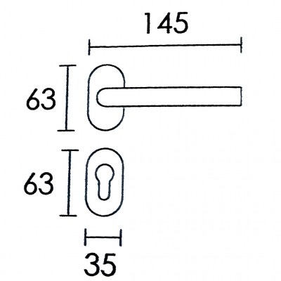 Πόμολα πόρτας χειρολαβή με στενή ροζέτα Μονό (1τεμάχιο) C1705 Inox