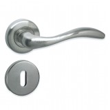 Πόμολα πόρτας χειρολαβή με ροζέτα (2Τεμάχια Ζεύγος) C1825 Νίκελ Ματ