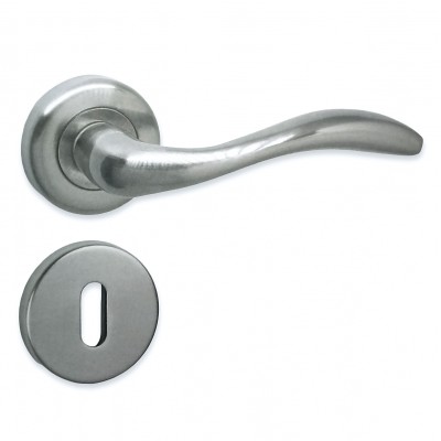 Πόμολα πόρτας χειρολαβή με ροζέτα (2Τεμάχια Ζεύγος) C1825 Νίκελ Ματ
