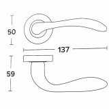 Πόμολα πόρτας χειρολαβή με ροζέτα (2Τεμάχια Ζεύγος) C1825 Νίκελ Ματ