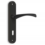 Πόμολα πόρτας (μονό ή Ζεύγος) χειρολαβή με πλάκα Conset C805 σε Μαύρο Ματ