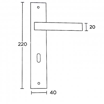 Πόμολα πόρτας χειρολαβή με πλάκα Gian Α22 Νίκελ ματ