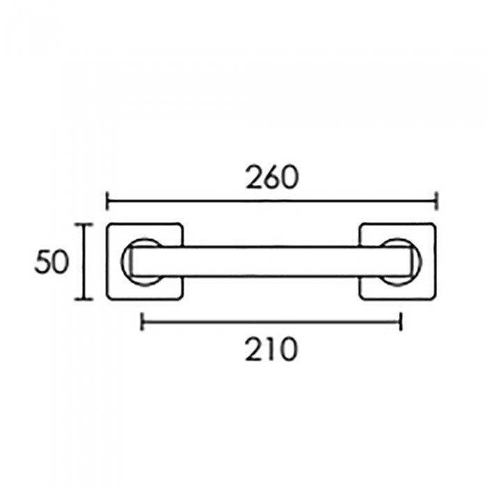 Λαβή εξώπορτας Conset σειρά C875 σε Ανοξείδωτο με Απόσταση Κέντρων 210mm και 260mm Συνολικό Μήκος
