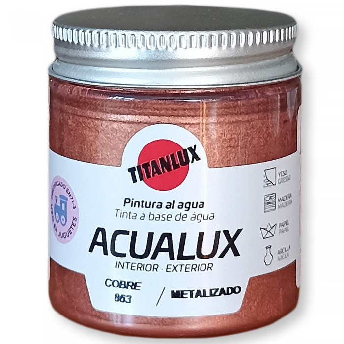 Μεταλλικό χρώμα TITAN Aqualux Metalizado 75ml Cobre No863