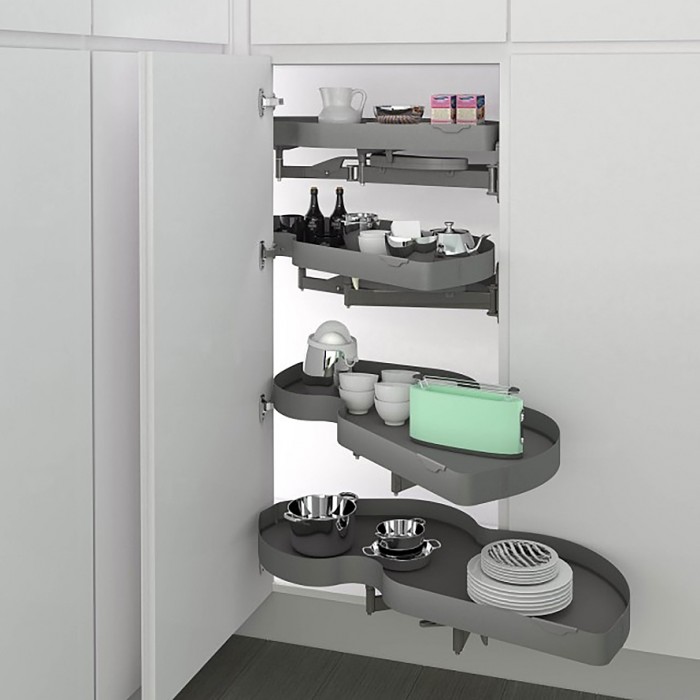 Μεταλλικός Μηχανισμός κουζίνας για τυφλό ντουλάπι φασόλι Inoxa Combis (846BH) για Δεξί Άνοιγμα Πόρτας 50εκ Ανθρακί 0075-7093