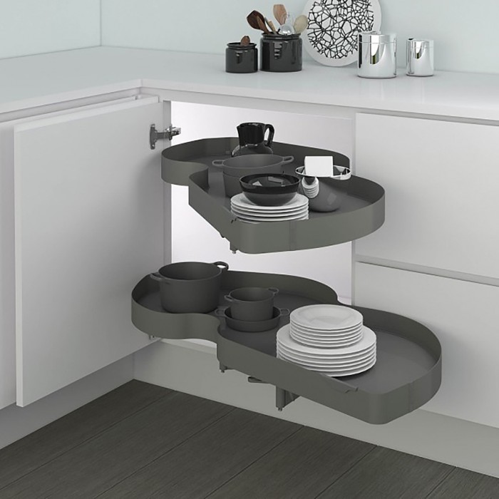 Μεταλλικός Μηχανισμός κουζίνας για τυφλό ντουλάπι φασόλι Inoxa Combis (846BH) για Δεξί Άνοιγμα Πόρτας 50εκ Ανθρακί 0075-7093