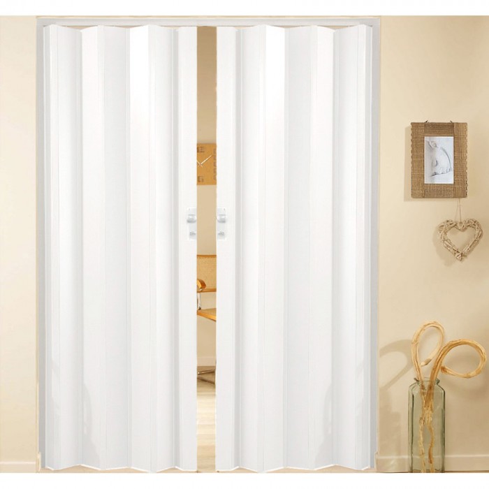 Δίφυλλη πτυσσόμενη πόρτα πλαστική Zitaflex Μονόχρωμη Λευκό Πάγου 11Α χωρίς τζαμάκι