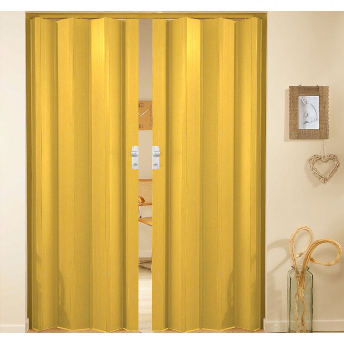 Δίφυλλη πτυσσόμενη πόρτα πλαστική Zitaflex Μονόχρωμη Καφέ Ανοιχτό 13Α χωρίς τζαμάκι