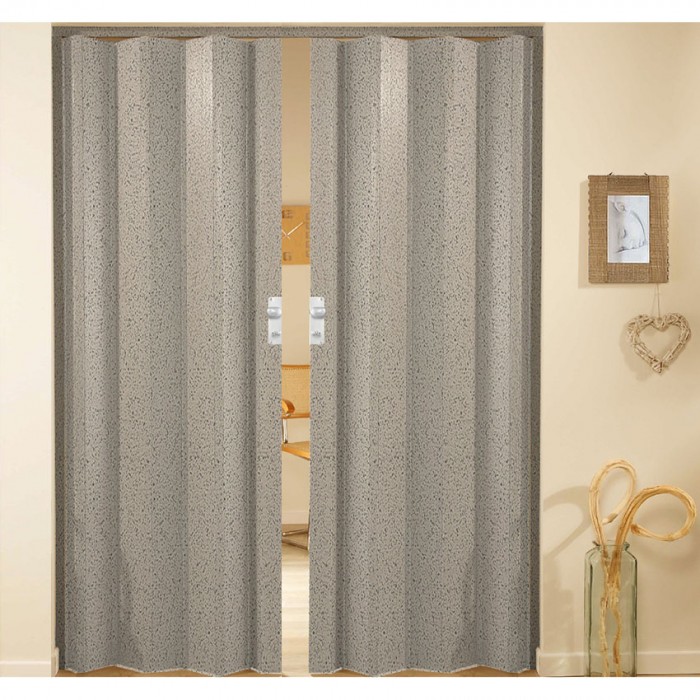 Δίφυλλη πτυσσόμενη πόρτα πλαστική Zitaflex χρώμα Ξύλου Λευκό Πεύκο 22 χωρίς τζαμάκι