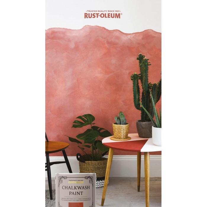 Χρώμα κιμωλίας για τοίχους με βάση το νερό Chalkwash Wallpaint Rust-Oleum με απαλό ματ φινίρισμα και απόχρωση ''Τερακότα'' 1lt