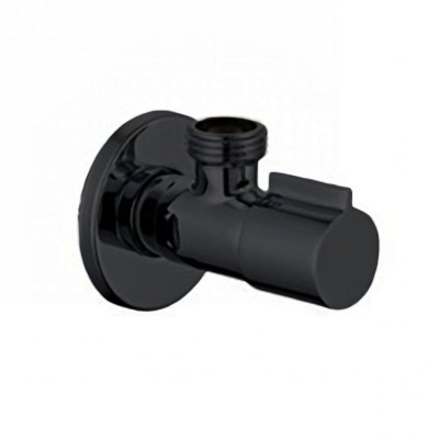 Διακόπτης γωνιακός μισόστροφος στρογγυλός 1/2¨ Μαύρο 097062
