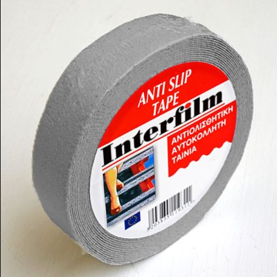 Αυτοκόλλητη αντιολισθητική ταινία Γκρί    για σκαλοπάτια, ράμπες, σκάλες, κύτη σκαφών κ.α.  50mm x 10m Interfilm