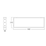 Γωνία στήριξης νιπτήρα 1002--- 15 X  45cm μαύρη ματ 1 Τεμάχιο