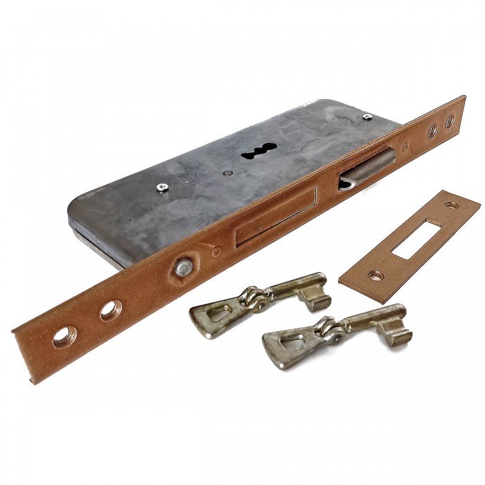 Κλειδαριά Συρόμενης Πόρτας Halz Διπλού Γάντζου 40mm No 850 σε χρώμα Καφέ