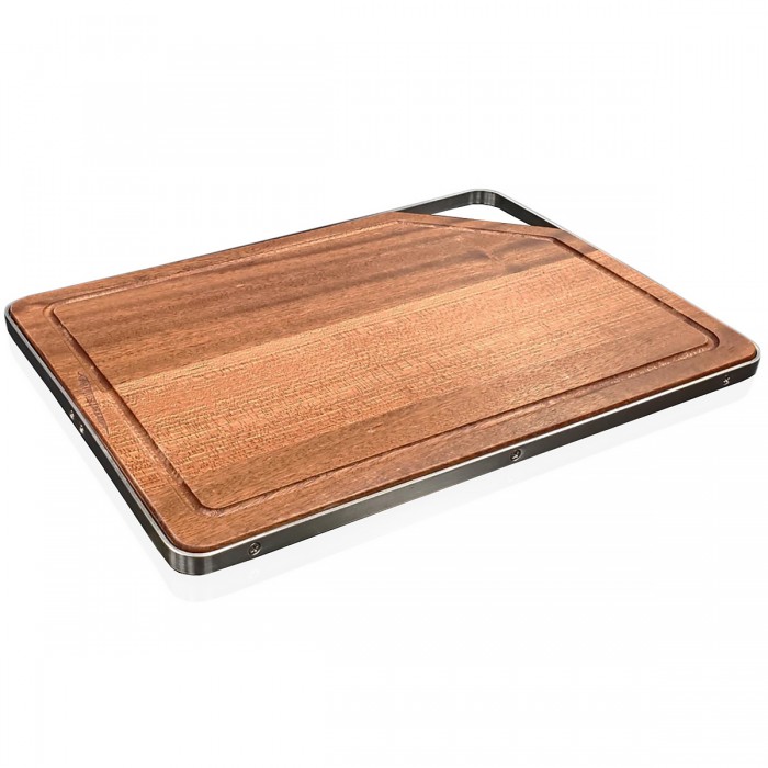 Ξύλο κοπής Hazuto με Διαστάσεις 329mm X 234mm από Ξύλο Sapele από το Κονγκό και με μονοκόμματο μεταλλικό πλαίσιο Τhe Ηazuto Βoard 304