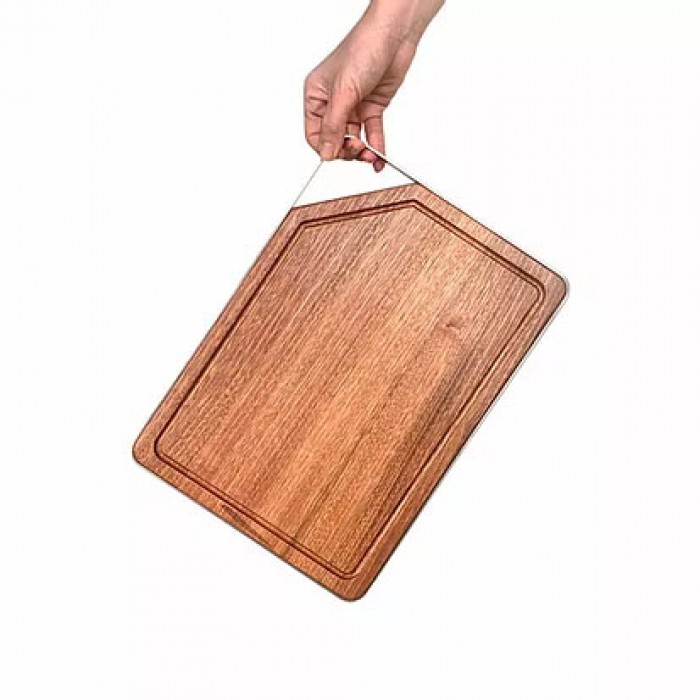 Ξύλο κοπής Hazuto με Διαστάσεις 329mm X 234mm από Ξύλο Sapele από το Κονγκό και με μονοκόμματο μεταλλικό πλαίσιο Τhe Ηazuto Βoard 304