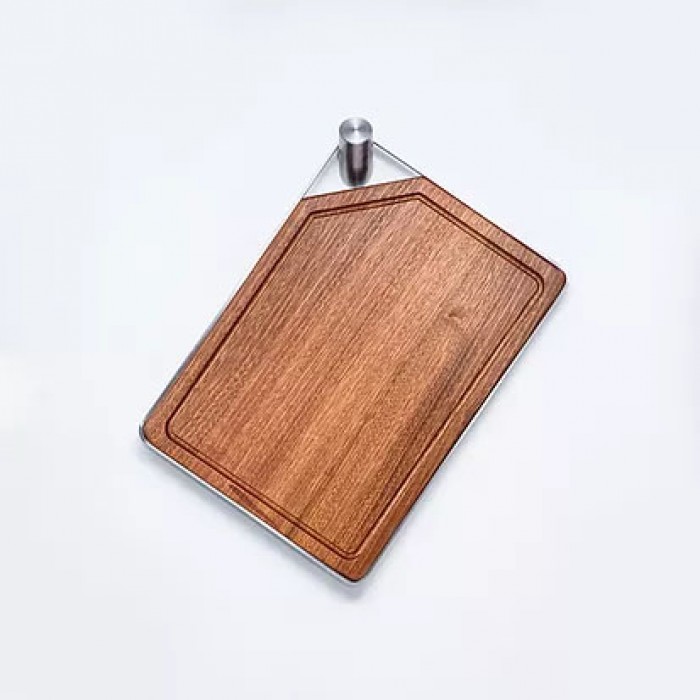 Ξύλο κοπής Hazuto με Διαστάσεις 329mm X 234mm από Ξύλο Sapele από το Κονγκό και με μονοκόμματο μεταλλικό πλαίσιο Τhe Ηazuto Βoard 304
