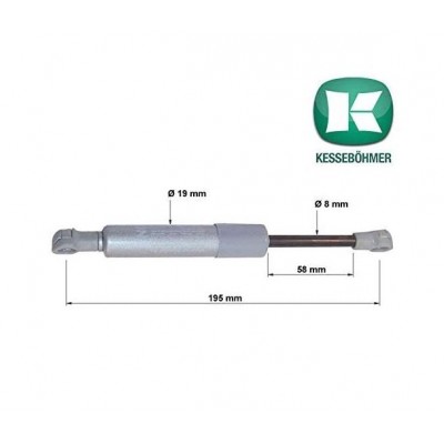 Ανταλλακτικό Αμορτισέρ για Κουμπάσιο Kessebohmer με δύναμη 320Ν 0013389006