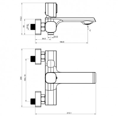 Μπαταρία Λουτρού Interflex Astra Χρωμίου 087478