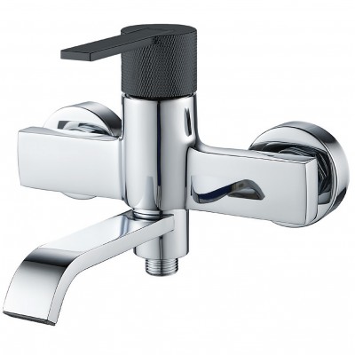 Μπαταρία Λουτρού Interflex Hermes με σετ Ντούς Χρωμέ Μαύρο 087589