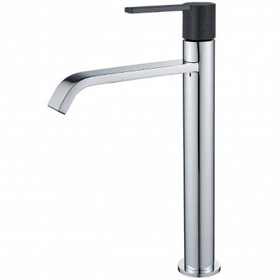 Μπαταρία μπάνιου νιπτήρα ψηλή 31 cm Interflex Χρωμέ μαύρο 087590 Hermes