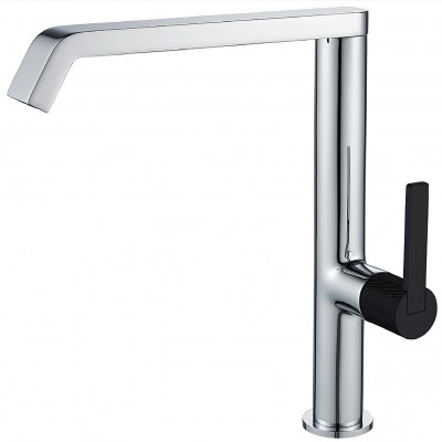 Μπαταρία Νεροχύτη πάγκου ψηλή Interflex Χρωμέ μαύρο 087592 Hermes