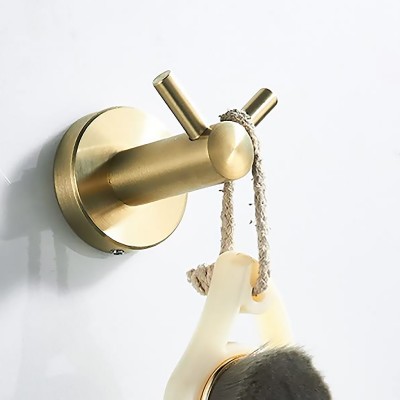 Άγκιστρο μπάνιου διπλό Interflex 187553 με στρογγυλή βάση Χρυσό Ματ