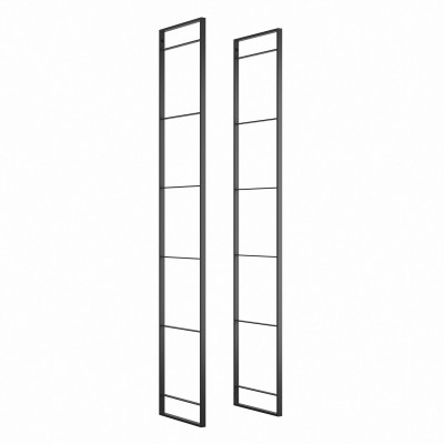 Δομή για βιβλιοθήκες Emuca Lader, ύψους 179cm και πλάτους 35,2cm από ατσάλι σε μαύρο φινίρισμα 4450314 (χωρίς τα ράφια)