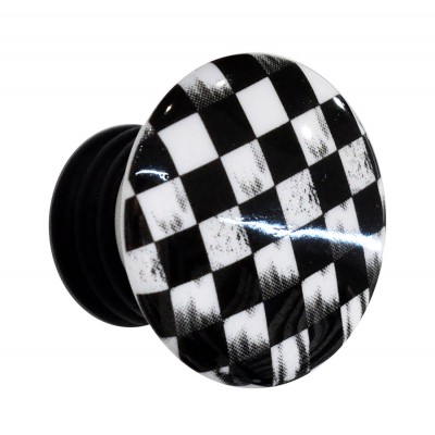 Πόμολα επίπλων 3010 Καρό Μαύρο Λευκό