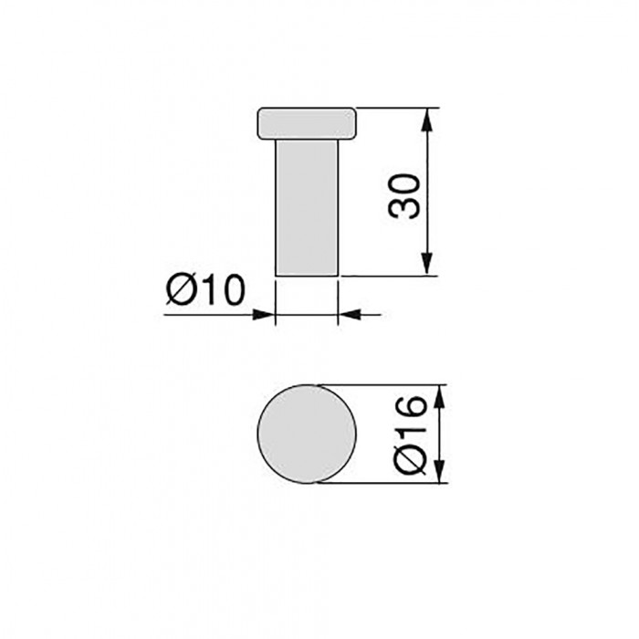 Κρεμάστρα ρούχων Ø16 Μαύρη Wellington Emuca 7200214 από ανθεκτικό κράμα ψευδαργύρου