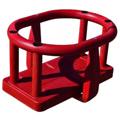 Κούνια (κάθισμα) Νηπίων για μεταλλικές ή ξύλινες κούνιες με πιστοποίηση ΕΝ1176 σε χρώμα Κόκκινο