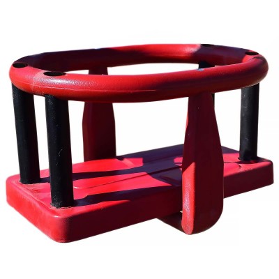 Κούνια (κάθισμα) Νηπίων για μεταλλικές ή ξύλινες κούνιες με πιστοποίηση ΕΝ1176 σε χρώμα Κόκκινο - Μαύρο - Κόκκινο