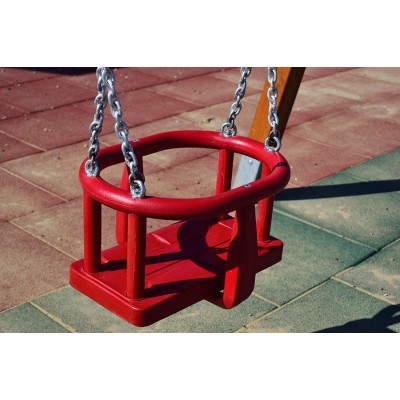 Κούνια (κάθισμα) Νηπίων για μεταλλικές ή ξύλινες κούνιες με πιστοποίηση ΕΝ1176 σε χρώμα Κόκκινο