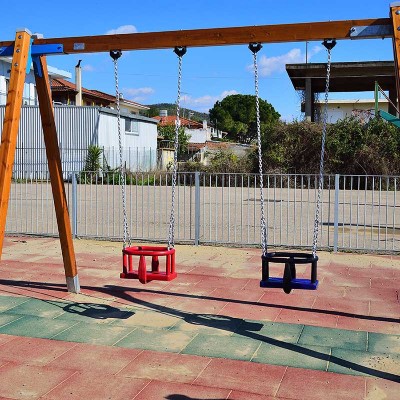 Αλυσίδες κούνιας παιδικής χαράς 6mm 1.30m με μάπες ζεύγος 2 τεμάχια για μια κούνια (πιστοποιημένες σύμφωνα με πρότυπο ΕΝ 1176) 