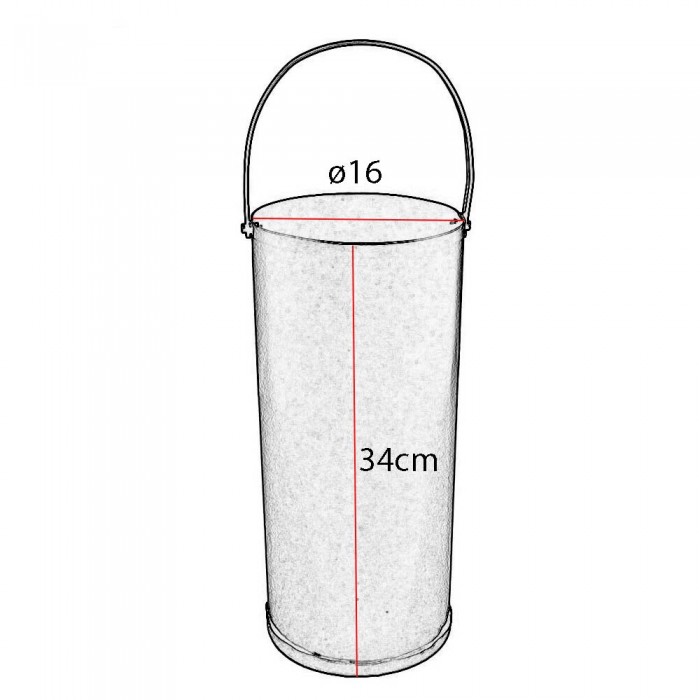 Κουβάς Εργαλείων Τζακιού ø16x34cm ύψος σε Μαύρο