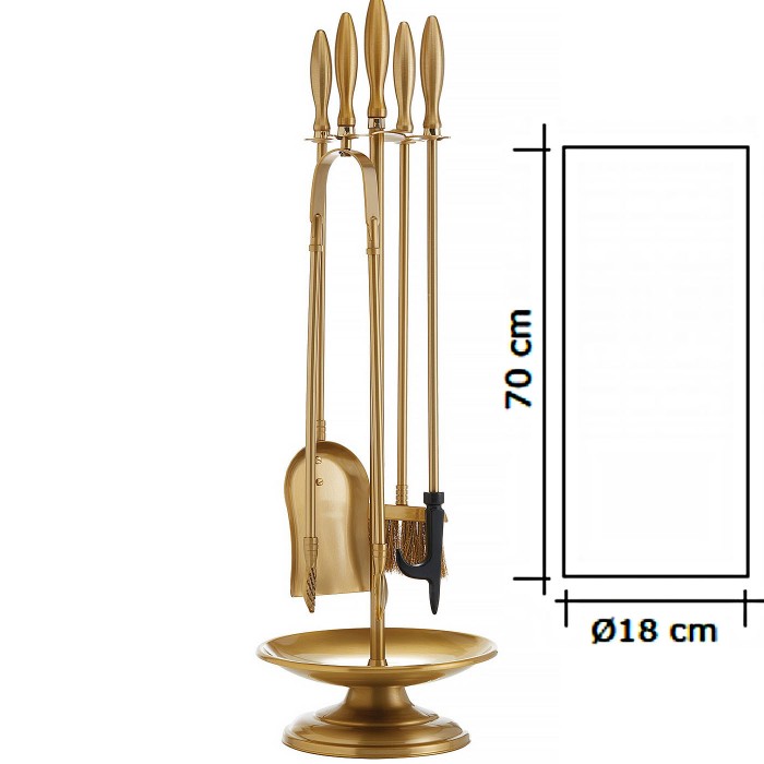 Σετ κρεμανταλάδες Ζωγομετάλ 1190-Β06 σε Όρο Ματ με Σταχτοθήκη