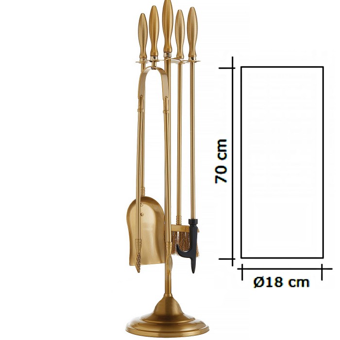 Σετ κρεμανταλάδες Ζωγομετάλ 1190-Β06 σε Όρο Ματ Χωρίς Σταχτοθήκη