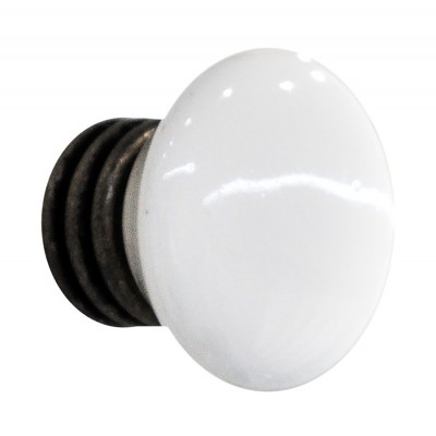 Πόμολα επίπλων 3015 Λευκό-μαύρο  31x27mm 
